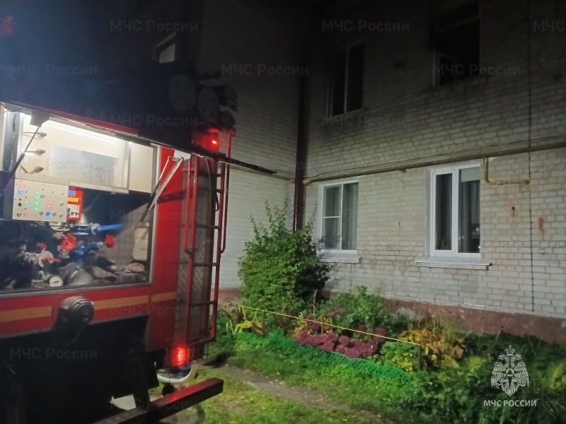 Пожар в многоквартирном жилом доме в Унече