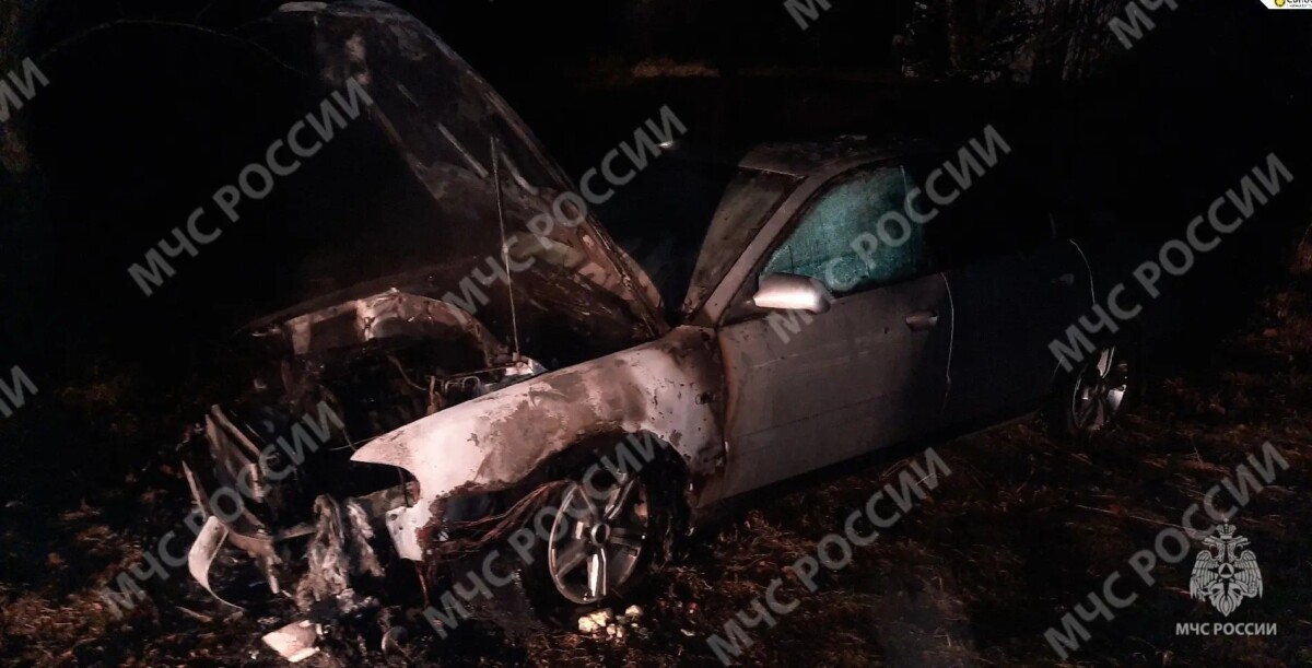 Автомобиль сгорел в селе Брянской области