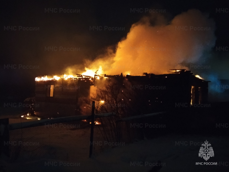 В брянской деревне при пожаре пострадал человек