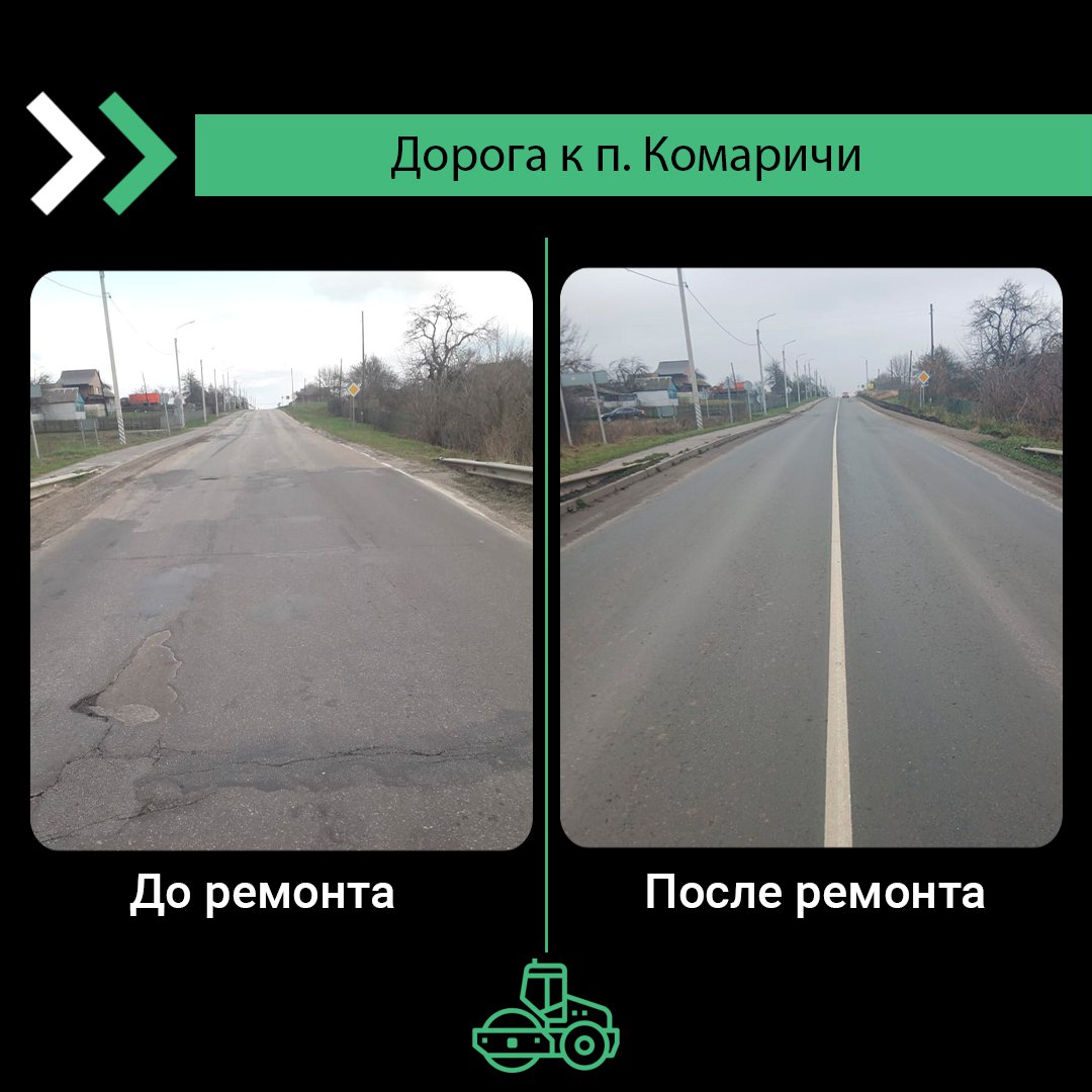 В Брянской области отремонтирован участок дороги «Украина»-Комаричи»