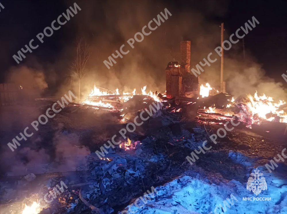 В селе Навлинского района Брянской области дотла сгорел жилой дом