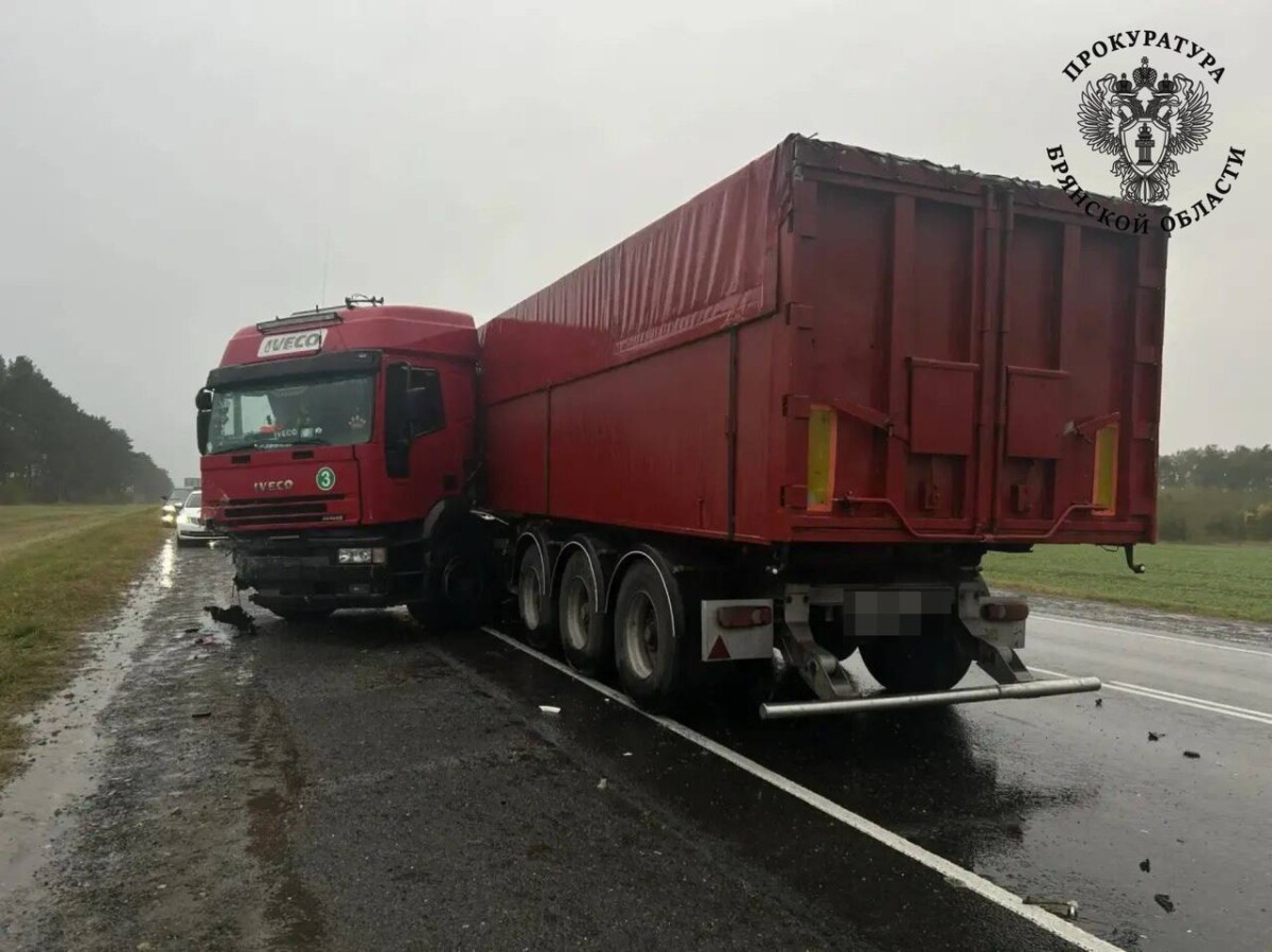 В Брянской области водитель Волги влетел в грузовик и погубил пассажира