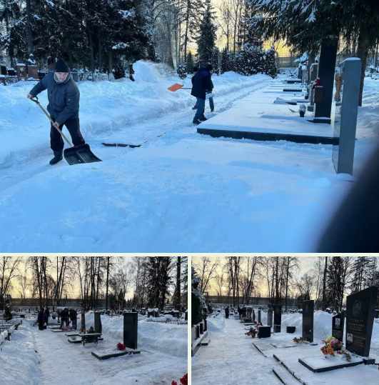 В Брянске похоронная служба почистила могилы героев
