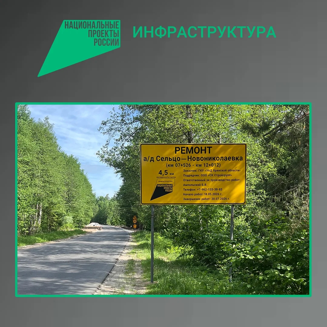 Дорогу в Брянском районе отремонтируют к концу июля