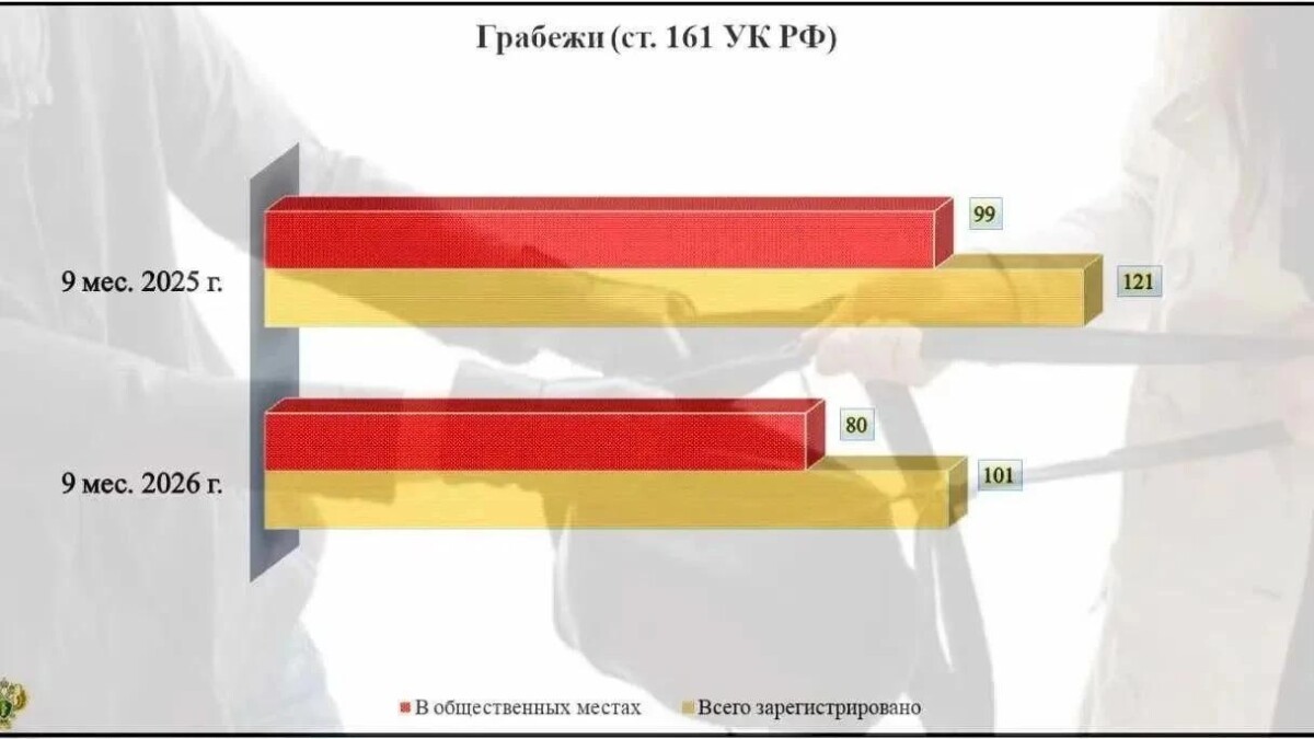 В Брянской области снизилось число грабежей