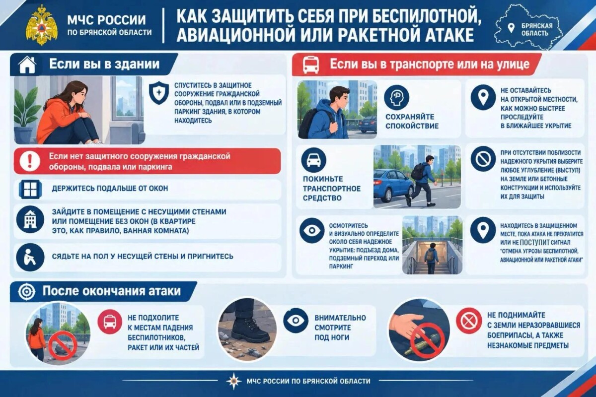 Как действовать жителям Брянской области при сигнале об угрозе